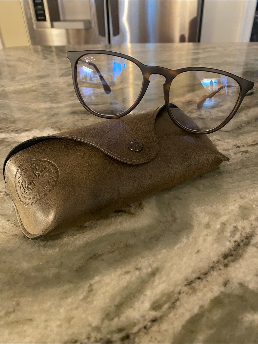 Ray-Ban ERIKA OPTICS matte Havana brown frames with case. RB 5171